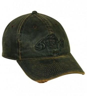 Fish Skeleton Distressed Weathered Cotton Fishing Cap Hat 226-Dark Brown-One Size Fits Most - CO17Z6L28KD