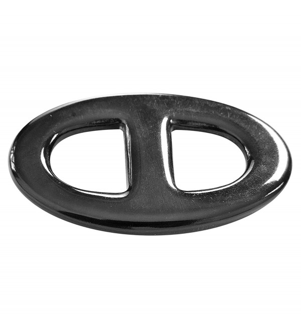 Mary Crafts Buffalo Horn Scarf Ring Oval Scarf Ring Handmade 2.17"x1.3" - Black - CE126QB4PKJ