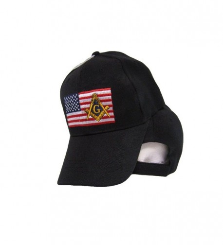 USA Mason Masonic Freemason American Patch Black Embroidered Cap Hat - CK1853MQ9LU