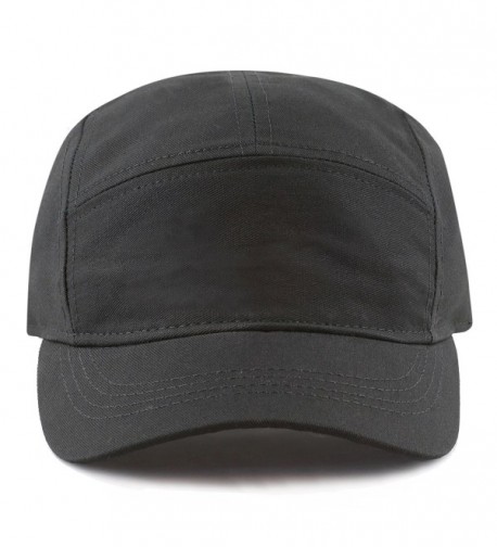 The Hat Depot Exclusive Made in USA Cotton 5 Panel Unstructured Outdoor Cap - Black - CU12JXRHUUP