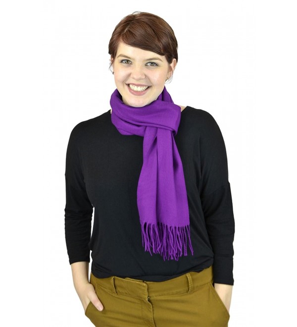 Belle Donne Women Scarves Girls Scarf Cashmere Feel Scarves Winter Solid Scarves - Violet-ii - CA12NSPURHU