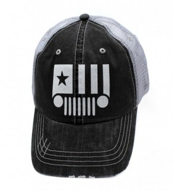 Jeep Starter Glittering Trucker Style Cap Hat Grey Grey White - CU12NH7CGXH