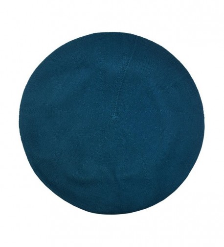 Beret For Women 100% Cotton Solid - Medium/Large - Turquoise - CD17XWOZKRX