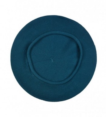 Turquoise Beret Women Cotton Solid