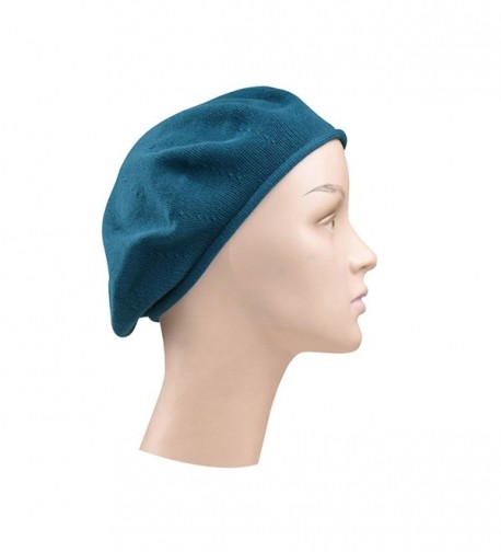 Turquoise Beret Women Cotton Solid in Women's Berets