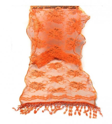 Scarves Saingace Tassel Flower Orange