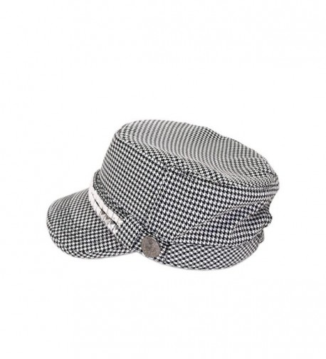 Adjustable Cotton Military Studded Houndstooth