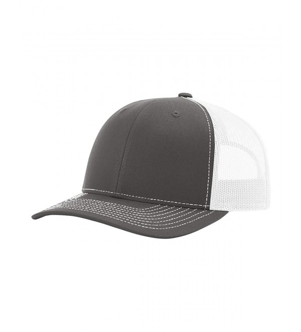 Richardson Twill Mesh Back Trucker Snapback Hat -- Charcoal/White - CF17AZXT6UK