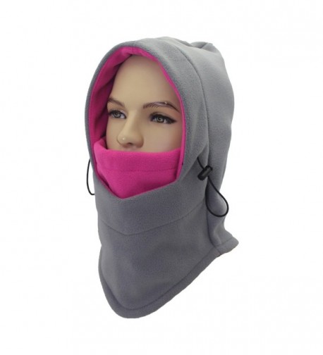 Leories Balaclava Face Ski Mask - Motorcycle Fleece Hood/Neck Warmers/Hat Mens Womens - Grey pink - C8187NUHZE0