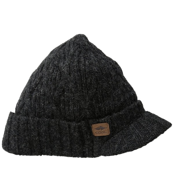 Coal Men's The Yukon Brim Chunky Knit Warm Beanie Hat - Black - C111J47LNYJ