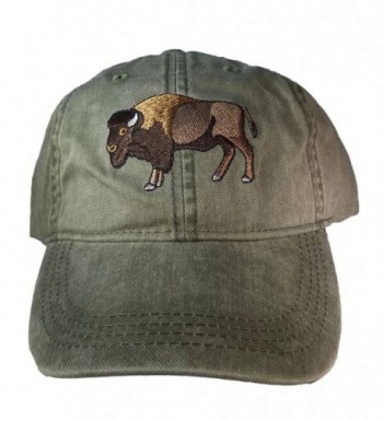 ECO Wear Embroidered Wildlife Bison Buffalo Baseball Cap - C812KQE76FN