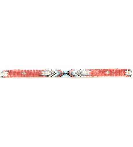 M F Foot and Headwear Womens MF Red Beaded Indian Hat Band - CG11O2YHDTD