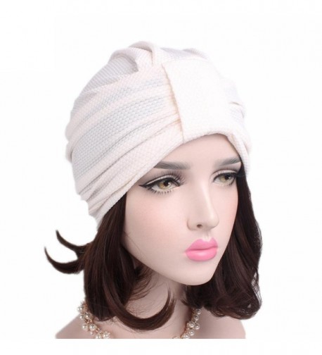 Women Solid Pre Tied Yoga Cancer Chemo Hat Beanie Turban Stretch Head ...