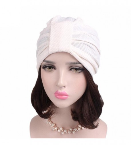 Women Solid Pre Tied Yoga Cancer Chemo Hat Beanie Turban Stretch Head ...