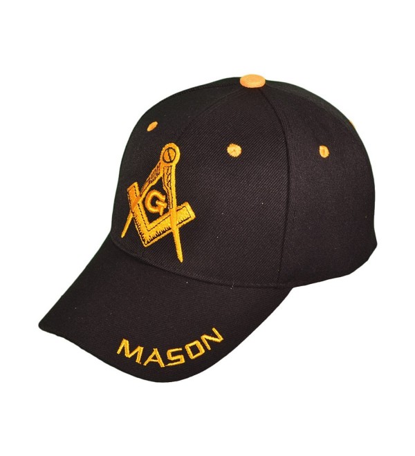 SunGal Freemason Mason Symbol Adjustable 3D Embroidery Baseball Cap Hat - Black - C412JLQTBDH