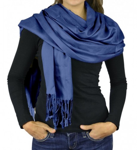 Women Scarf Viscose Pashmina Scarves For Women / Shawl Wrap - Solid Colors Scarfs For Women - Cobalt Blue - C712O4KL7DY