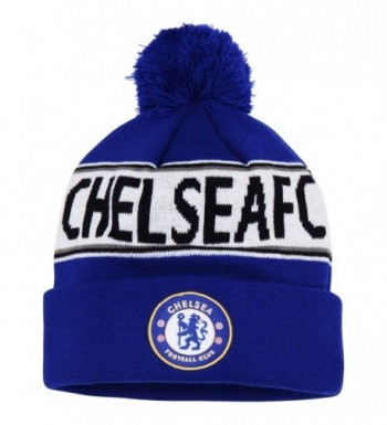 Official Soccer/Football Merchandise Adult Chelsea FC Text Winter Beanie Hat - Royal Blue/ White - CB11YN9MNKB