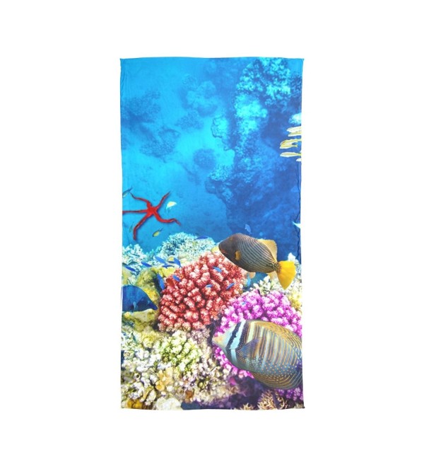 Women Corals And Tropical Fish Scarf- Elegant Fashion Ladies Soft Wrap ...