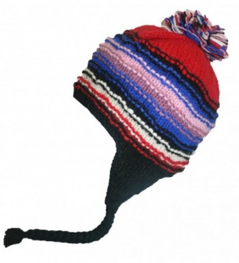 1405 Agan Traders Womens Wool Knit Beanie Earflap Kakicha Hat - Red M1 - CB188MXRKTR