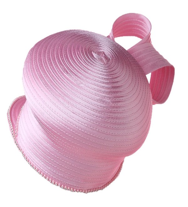 Women Hat Church Hats for Women Satin Hat Ribbon Bright Color Pink ...