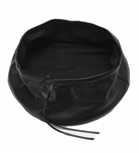 Qiabao Womens Adjustable Leather Beret