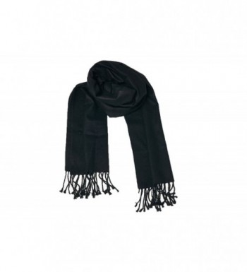 High Style 100% Brushed Pure Silk Men and Women Scarfs (Various Colors and Designs) - Black - C411OY6N6PJ
