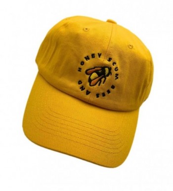 Golf Wang Baseball Cap Bee Embroidered Dad hats Adjustable Snapback Cotton Hat Unisex - Yellow - CV187G8EY7D