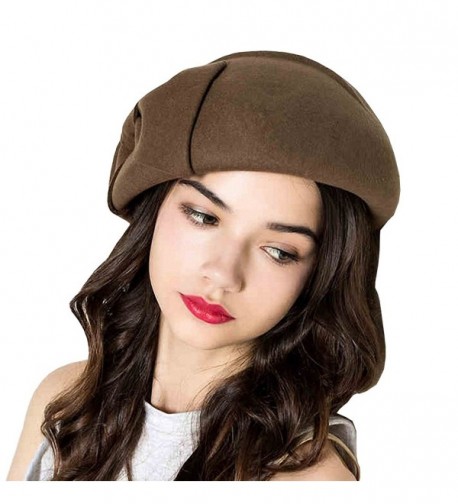 Maitose Women's Decorative Bow Wool Beret Cap - Camel - CN12MCICTAR