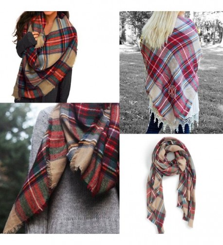 JALIYO Womens Plaid Colored Blanket in Fashion Scarves