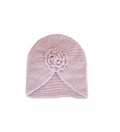 Lawliet Baroque Style Ladies Winter Chunky Knit Floral Turban Beanie Ski Chemo Hat A232 - Pink - CG11O4QKG4N