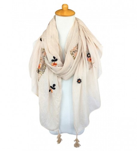 GERINLY Scarves Fragrant Flowers Embroidery