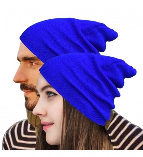 Raylarnia Beanie Warm Comfortable Soft Oversized Thick Cable Knitted Hat Unisex Knit Caps - Royal Blue - CQ184WG5NDG