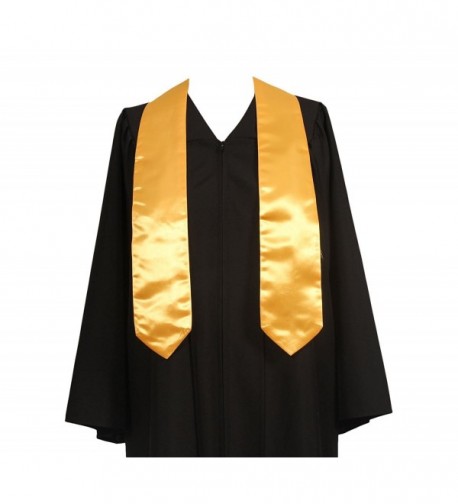 GraduationService Unisex Plain Graduation Stole For Adult - Gold - CB12GY07NTH
