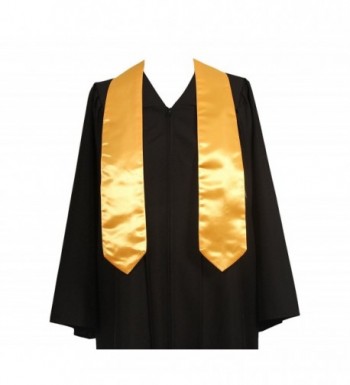 GraduationService Unisex Plain Graduation Stole For Adult - Gold - CB12GY07NTH