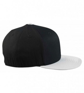 Flexfit Yupoong Fitted Flat Visor Cap - Black/Grey - CG12H1I34ZD