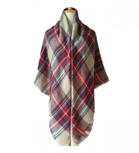 Kaariss Womens Tassels Tartan Blanket