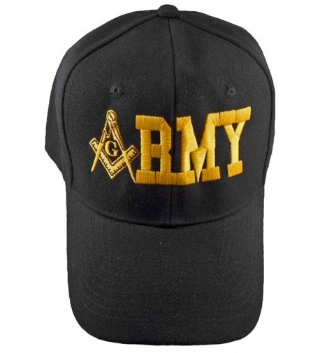 Army Mason Baseball Cap and BCAH Bumper Sticker Freemason Masonic Black Mens Hat - C311EVMESA7