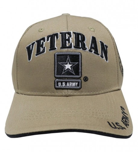 TL MILITARY CAPS Military Baseball Caps For Veterans- Retired- and Active Duty - Veteran Army Star Khaki - C8182SC83S6