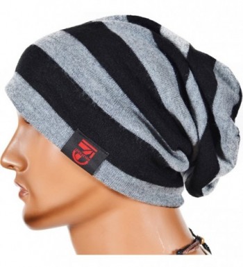 Unisex Toweling Slouch Beanie Hat Knit Skull Cap B0744 - Black - CF11NELJDBL