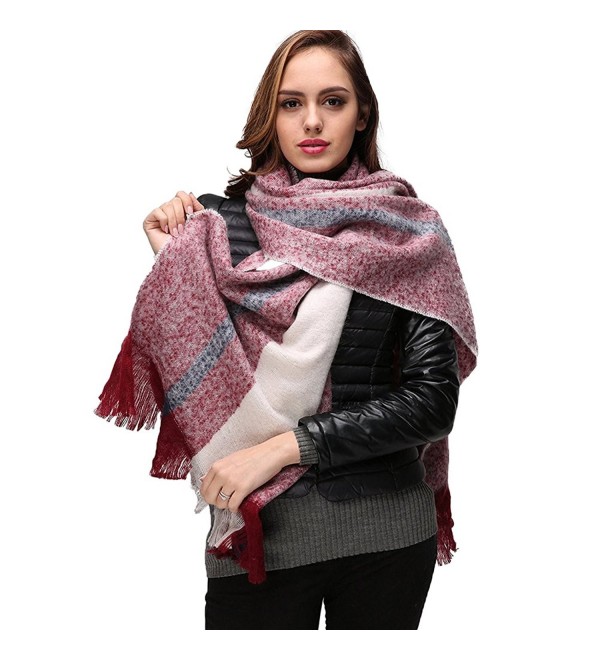 Large Winter Scarf Women Scarves Cozy Soft Cashmere Plaid Blanket Wrap ...