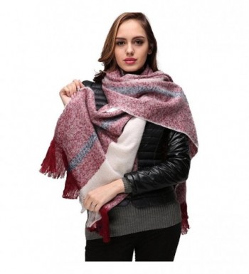 Large Winter Scarf Women Scarves - INvench Cozy Soft Cashmere Plaid Blanket Wrap Shawl for Women Girls - B - CN187X9733T