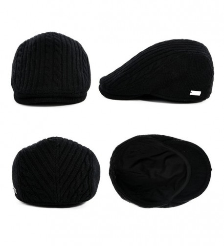 Mens Winter Wool newsboy Cap Adjustable Cold Weather Flat Cap Soft ...