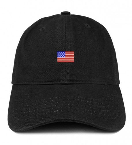 Trendy Apparel Shop US American Flag Small Embroidered Dad Hat Patriotic Cap - Black - CO12IZK6XLD