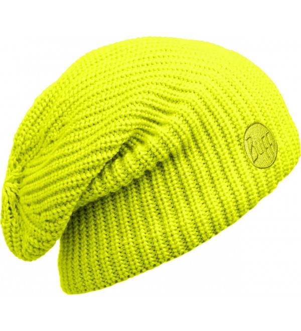 BUFF Knitted Polar Slouchy Hat - Knitted & Polar Slouchy Hat Drip Yellow Fluor - CS11VAJ6YKV