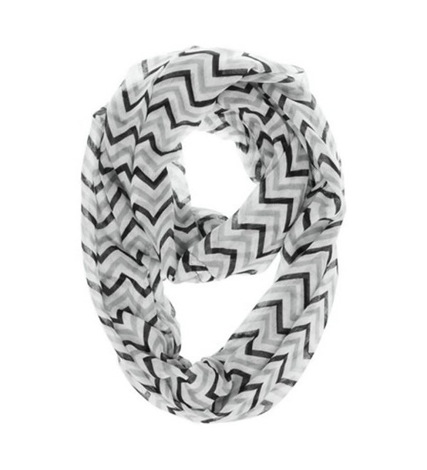 AStorePlus Hot Sale Women Grils Soft Lightweight Infinity Scarf Sheer Circle Loop Scarf - Black-grey-white - CB12MZ1RIE4