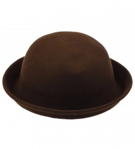 COMVIP Vintage Trendy Cloche Cap Women Warm Bowler Derby Hat - Coffee Cloche - CA17YZAU9E5