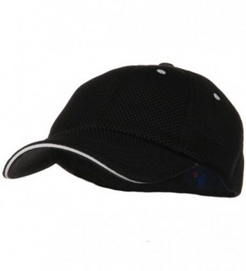 Deluxe Mesh Sandwich Bill Fitted Cap - Black White - C61153M3AKX