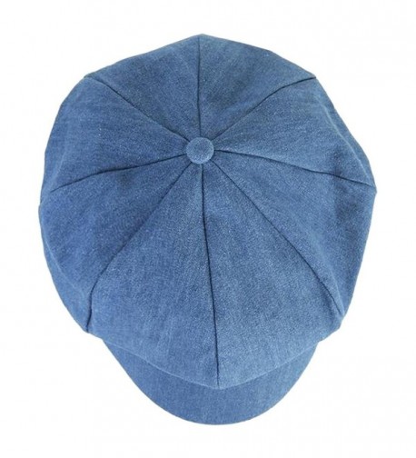 DDLBiz Fashion Women Beret Hat Joker Jean Blue Newsboy Pure Color Octagonal Cap - Blue - CJ11ZCTIPQH