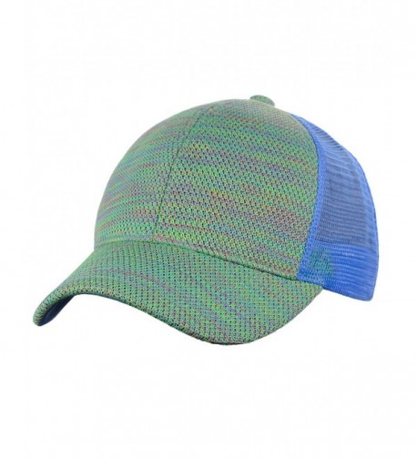 C.C 80's Multicolor Front Panel Mesh Back Adjustable Precurved Baseball Cap Hat - Light Blue - C512NW0NKA7