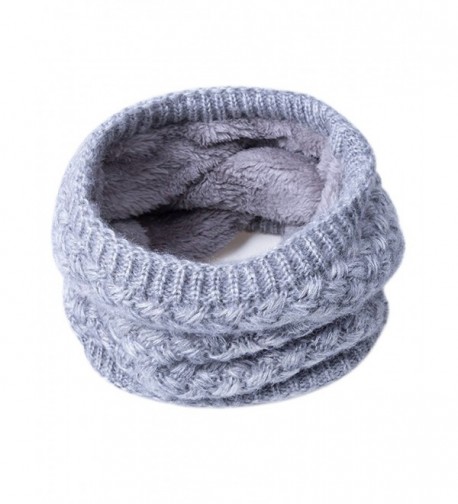 EVRFELAN Winter Infinity Scarf knit Kids Neck Warmer Chunky Soft Thick Circle Loop Scarves - Knit Grey - CP18549GG68